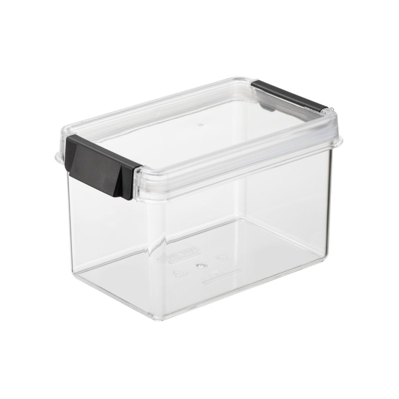 Plast Team boîte de rangement Oslo, transparent/noir, 0,85 litre, rectangulaire